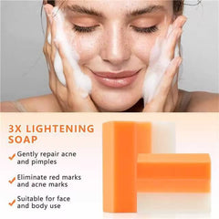 3X Lightening Soap(3 Bars) Clear acne scars, Eliminates Pimples and Blackheads, and Hydrating.