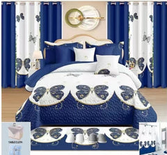 King Size Quilt 26 Pieces Winter Blanket, Bedspread, Bedsheet, Fitted Sheet, Curtains, Pillow Cases...