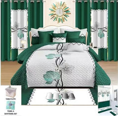 King Size Quilt 26 Pieces Winter Blanket, Bedspread, Bedsheet, Fitted Sheet, Curtains, Pillow Cases...