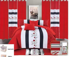 King Size Quilt 26 Pieces Winter Blanket, Bedspread, Bedsheet, Fitted Sheet, Curtains, Pillow Cases...