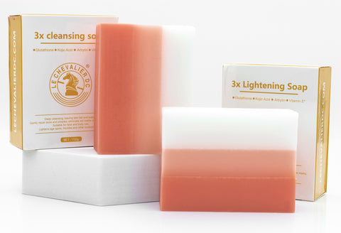 3X Lightening Soap(3 Bars) Clear acne scars, Eliminates Pimples and Blackheads, and Hydrating.